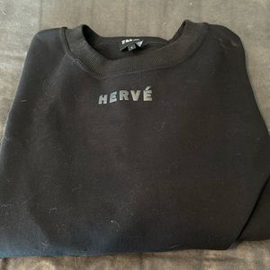 Black Herve cropped sweatshirt.